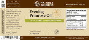 Label for Evening Primrose Oil