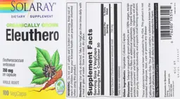 Label for Eleuthero 350 mg