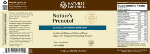 Label for Nature's Prenatal