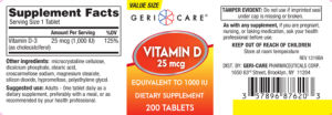 Vitamin D 25 mcg