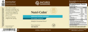 Label for Nutri-Calm