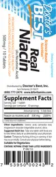 Label for Real Niacin (As Nicotinic Acid) 500 mg
