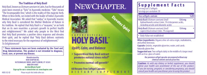 Label for Supercritical Holy Basil