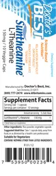 Label for Suntheanine L-Theanine 150 mg
