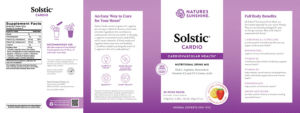 Label for Solstic Cardio Natural Strawberry Lemonade Flavor