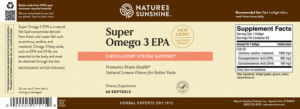 Label for Super Omega 3 EPA