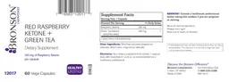 Label for Red Raspberry Ketone + Green Tea