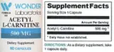 Label for Acetyl L-Carnitine 500 mg