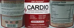 Label for Cardio Cherry Flavor