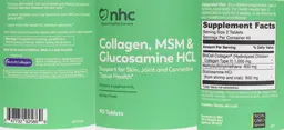 Label for Collagen, MSM & Glucosamine HCL