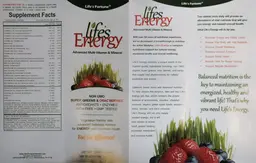 Label for Life's Energy
