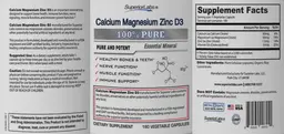 Label for Calcium Magnesium Zinc D3