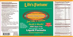 Label for Multi-Vitamin & Mineral Liquid Formula Natural Fruit Flavor