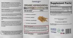 Label for Organic Ashwagandha