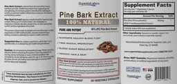 Label for Pine Bark Extract