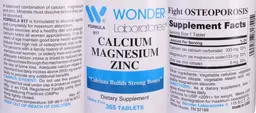 Label for Calcium Magnesium Zinc