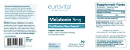 Label for Melatonin 5 mg Natural Berry Flavor