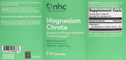 Label for Magnesium Citrate
