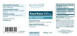 Label for Kava Kava 500 mg