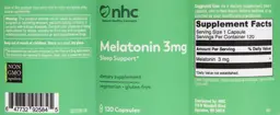 Label for Melatonin 3 mg