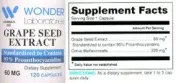 Label for Grape Seed Extract 60 mg