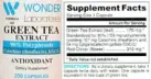 Label for Green Tea Extract