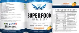 Label for Superfood Alpha Blend Citrus Orange