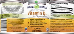 Vitamin D3 in Organic Olive Oil 5,000 IU