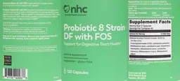 Label for Probiotic 8 Strain DF with FOS