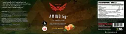 Label for Amino 5g+ Peach Mango