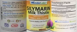 Label for Silymarin Milk Thistle