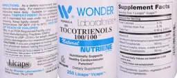 Label for Tocotrienols 100/100