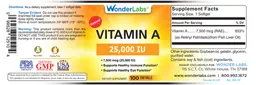 Label for Vitamin A 25,000 IU