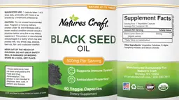 Label for Black Seed Oil 500 mg