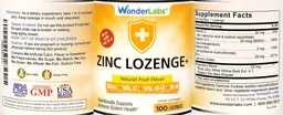 Label for Zinc Lozenge+ Natural Fruit Flavor