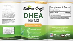 Label for DHEA 100 mg