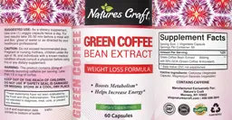Label for Green Coffee Bean Extract