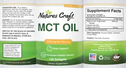 Label for MCT Oil 2000 mg