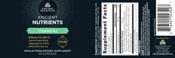 Label for Ancient Nutrients Vitamin K2 90 mcg