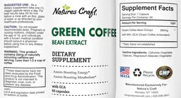 Label for Green Coffee Bean Extract