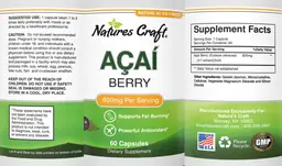 Label for Acai Berry 600 mg
