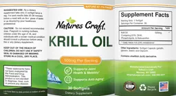 Label for Krill Oil 500 mg