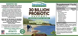 Label for 30 Billion Probiotic Support
