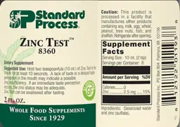 Label for Zinc Test