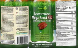 Label for Testosterone Mega-Boost RED