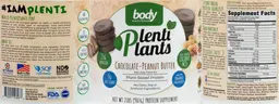 Label for PlentiPlants Chocolate-Peanut Butter