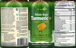 Label for Whole-Body Turmeric + Curcumin C3 Complex
