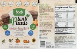 Label for PlentiPlants Chocolate-Peanut Butter