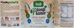 Label for PlentiPlants Coconut Almond