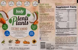 Label for PlentiPlants Coconut Almond